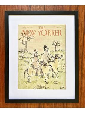 Framed 1984 The New Yorker Magazine May 28 William Steig Couple on Horseback